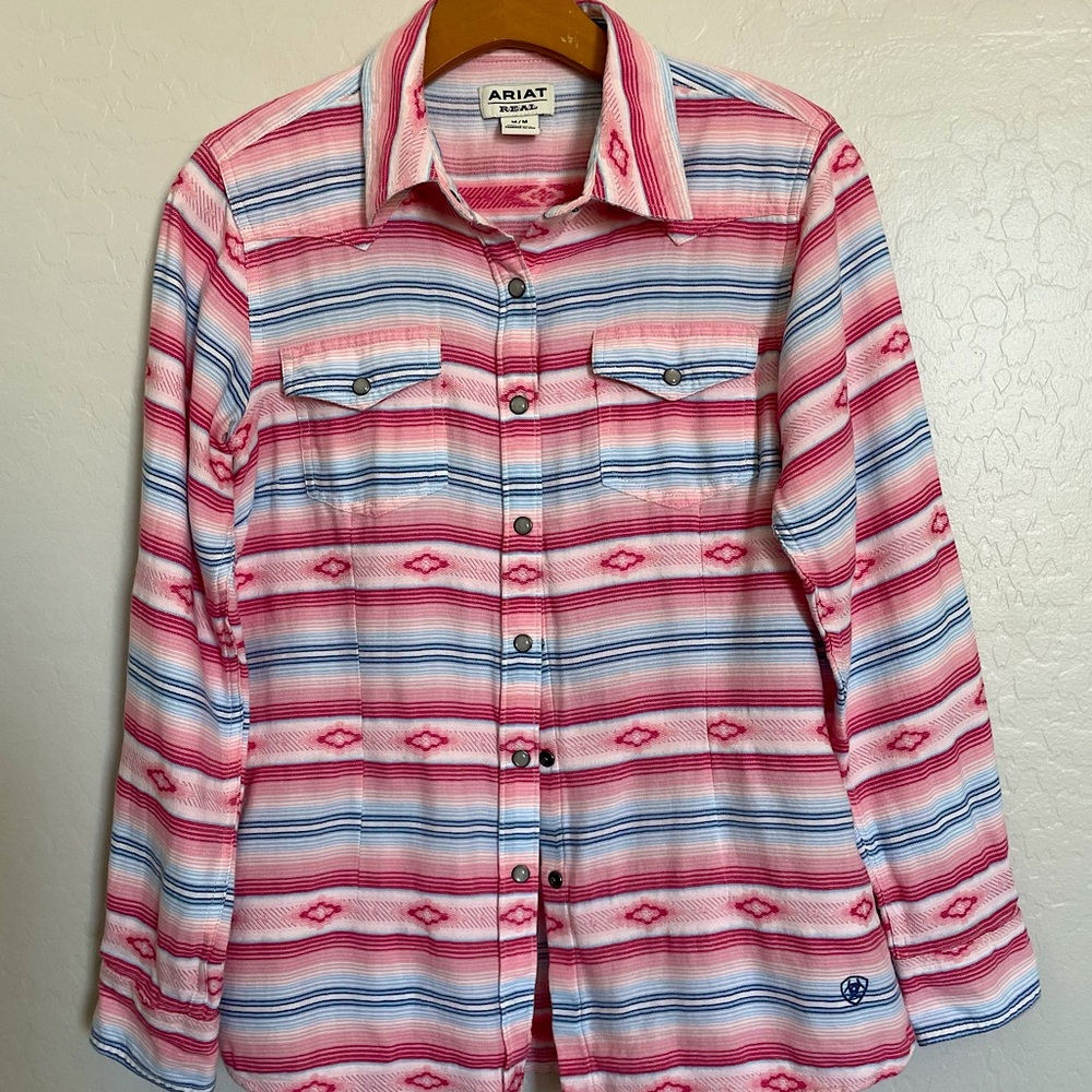 Ariat Real Pink button down long sleeve